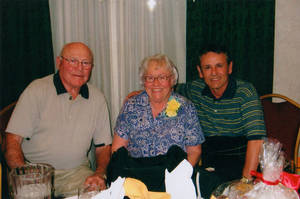 Peter Rademacher, his sister Melba Strand, and friend