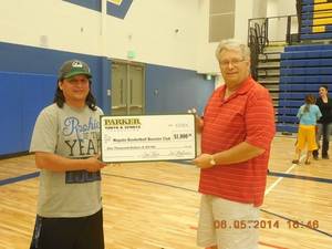 Wapato coach Joe Blodgett and PY&SF Grant chair Sam Karr