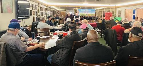 Yakima Monday Morning Quarterbacks Club Award January 9, 2025 $2,000 - for Program Support to youth teams and organizations. Photo from a recent Quarterback meeting when they honored Alan Sillence’s retirement. Nancy Leahy photograph