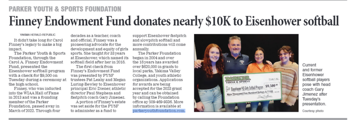 Finney Endowment Fund in the Yakima Herald